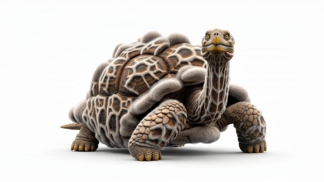 Giant tortoise male moving a little