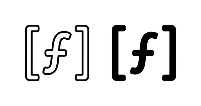 Function Symbol Icons, Mathematical Notation Vector Set, Science and Education Graphics