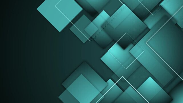 Abstract geometric background with layered squares and diagonal shapes animation