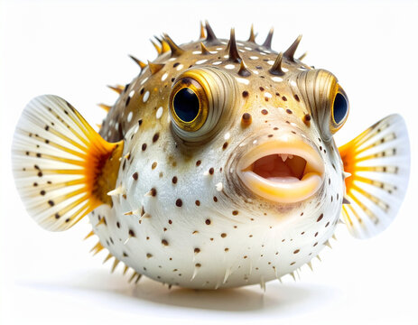 Kugelfisch auf wei&szlig;en Hintergrund