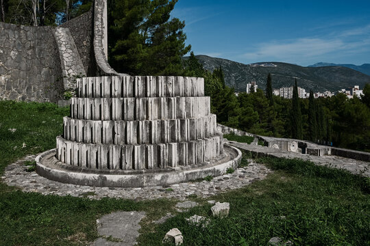Partisan Memorial Cemetery &ndash; Yugoslav Modernist Memorial Spomenik in Mostar, Bosnia and Herzegovina, Mostar 2025-9-23
