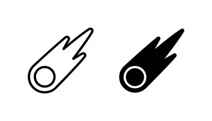 Meteorite Icons, Falling Star Vector Graphics, Cosmic Event Symbols, Space Exploration Elements © Nargis