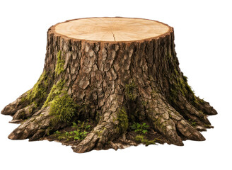 Obraz premium PNG Tree stump with green moss