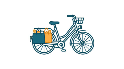 Fototapeta premium Bicycle with basket and luggage.