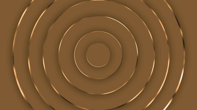 Concentric circular layers with metallic background animation, minimalist abstract geometric design