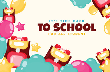 Fototapeta premium Time back to school banner design-05