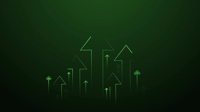 Minimal background with hand drawn upward arrows in different sizes animation