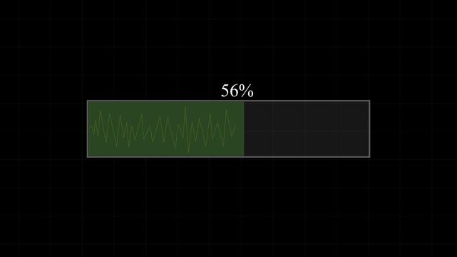 Progress Bar Animation from 0% to 100% on White/black Background. Loading, Processing, Download, Upload and Completion Status Indicator Motion Graphics. 4K Video.