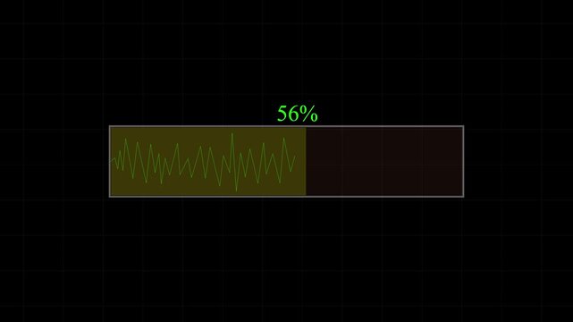 Progress Bar Animation from 0% to 100% on White/black Background. Loading, Processing, Download, Upload and Completion Status Indicator Motion Graphics. 4K Video.