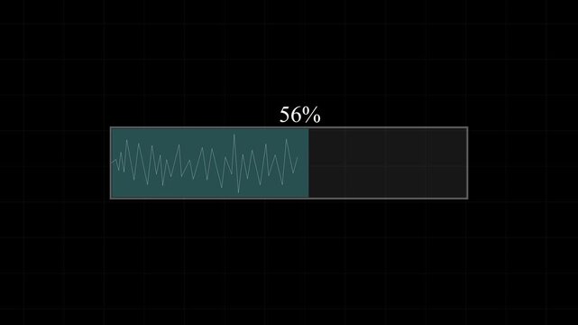 Progress Bar Animation from 0% to 100% on White/black Background. Loading, Processing, Download, Upload and Completion Status Indicator Motion Graphics. 4K Video.