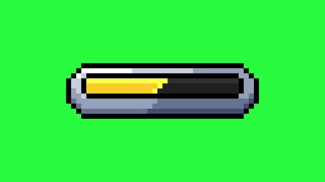 yellow parameter countdown in pixel art style with green screen background