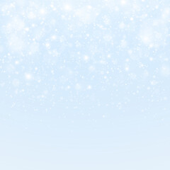 Fototapeta premium Bright Falling Snowflakes with White Winter Sparkles. Snow Overlay with Glowing Bokeh Light Effect.