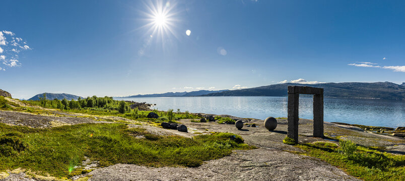 Monument HEAVEN ON EARTH on 02 of July 2026  at Ofotfjord near Narvik in Norway