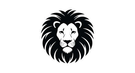 Black lion head illustration with mane © AYESHA