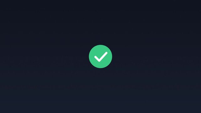 Animated mail envelope transforming into checkmark