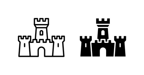 Castle Icons: Medieval Fortress Symbols, Royal Architecture Graphics, Fantasy Kingdom Vector Art © Munia
