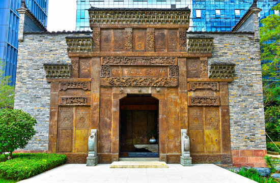 Historic Da Fu Di building showcases intricate carvings and unique architecture in Shenzhen, Guangdong, China
