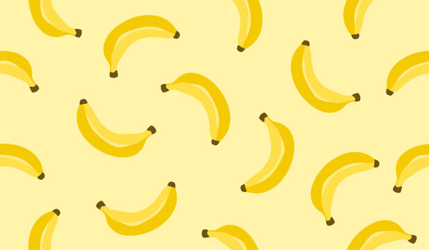 Cute banana fruits pattern background vector design
