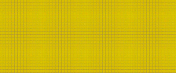 Seamless yellow notebook paper pattern with dash grid marks. Retro science graph legal pad texture with dark lines for math note page. Warm grid notebook vector background in mustard tone for school © Syuzann q