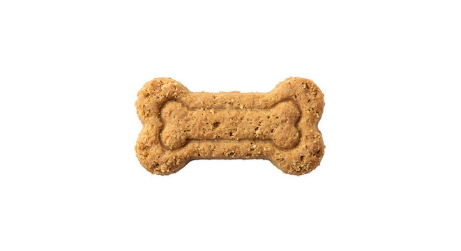 Crunchy bone shaped dog biscuit treat isolated