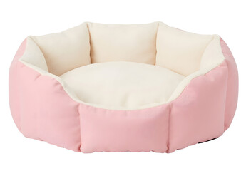 Cozy pink and cream soft plush pet bed isolated © popploy03