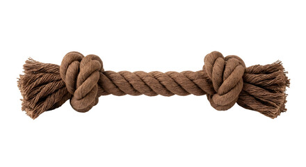 Brown knotted cotton rope pet chew toy isolated © popploy03