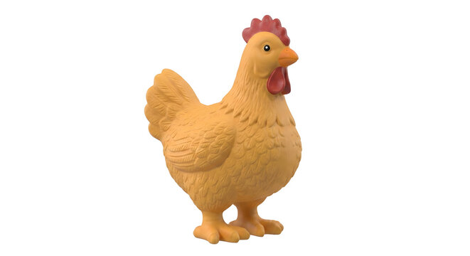 Cute rubber chicken dog squeak toy isolated