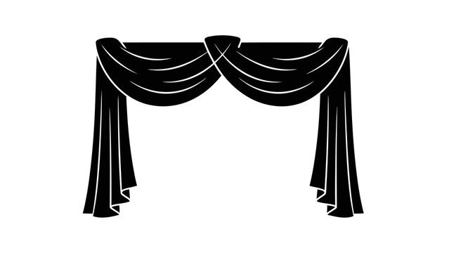Classic window valance with draped fabric design, elegant interior decoration element for curtains