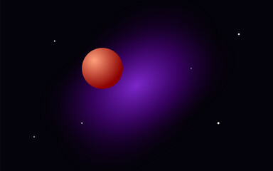 Red planet in deep purple nebula space background with universe astronomy astrophotography © AMJAD