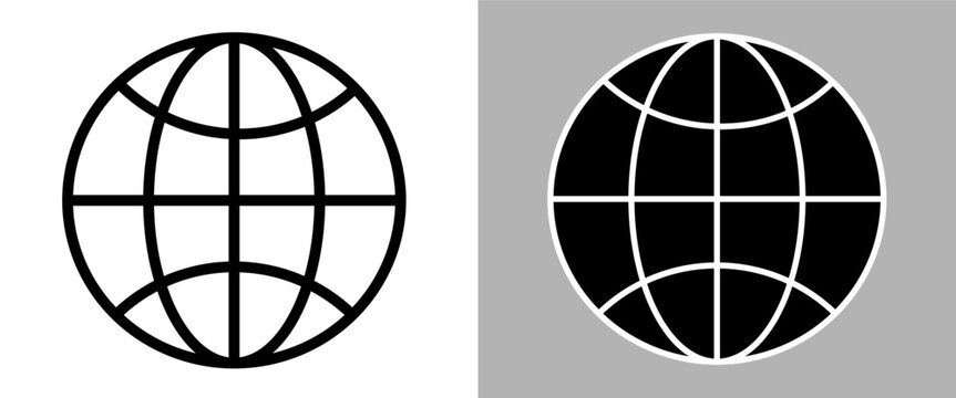 Web icon logo design. Global search icon.