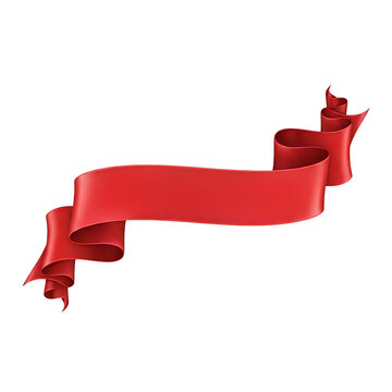 Red decorative ribbon with elegant bow and fringe ends