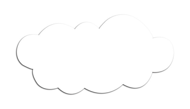 White Cloud Shape PNG on Transparent Background, cloud frame, speech bubble, cute cloud, text box, cartoon cloud
