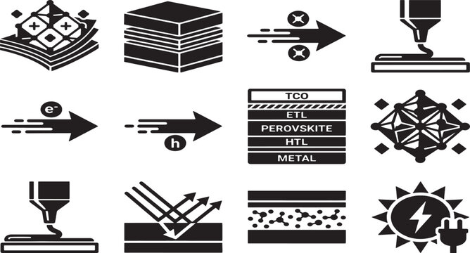 Perovskite solar cell layers, charge carriers, manufacturing, and energy generation science technology