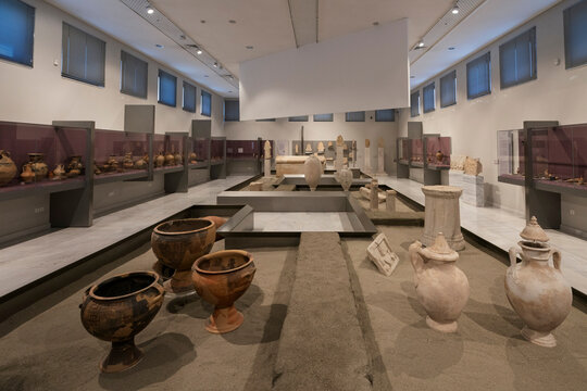 Exploration of ancient artifacts at the Archaeological Museum on Samos Island in Greece
