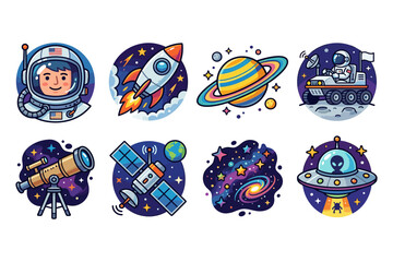 Fototapeta premium Space Exploration Icons Collection