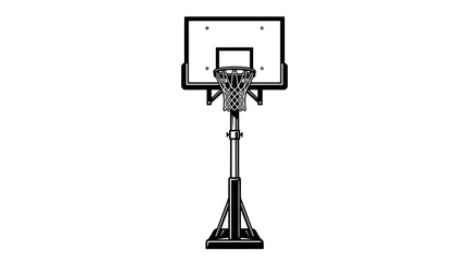 Basketball hoop with backboard stand. © Rismawati
