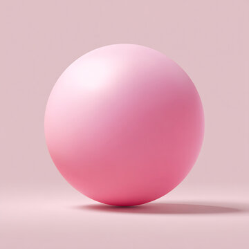 Pink sphere with soft shadow for abstract background design