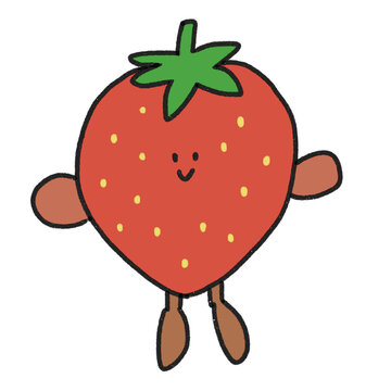 笑顔のいちごの手描きキャラクター