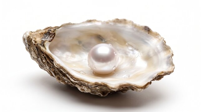 pearl shells on white background 