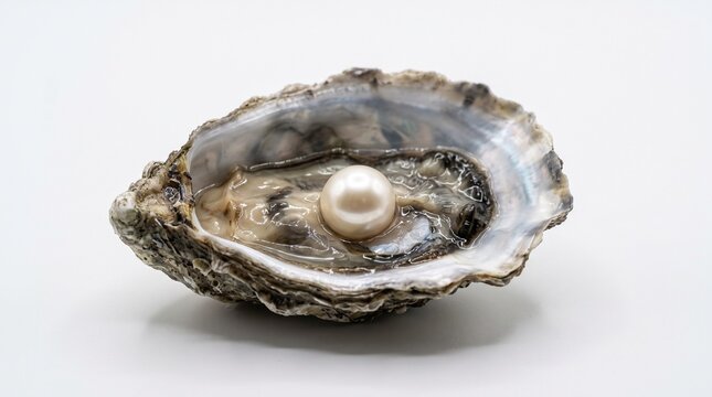 a shell with a sparkling pearl inside