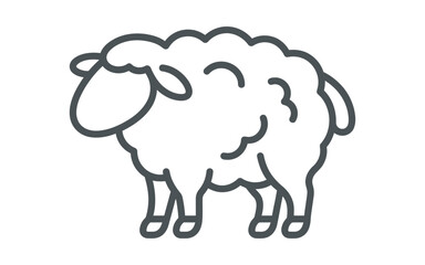 Obraz premium Sheep Outline Vector Illustration