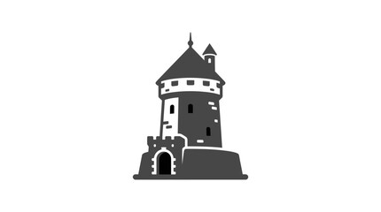 Tower with conical roof and turrets. © Yakup