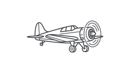 Vintage Biplane Airplane Illustration. © Yakup