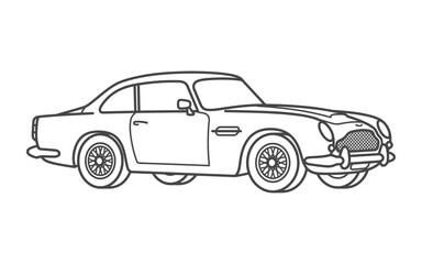 Naklejka premium Classic Vintage Sports Car Outline Vector