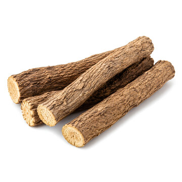 Four dried licorice root sticks