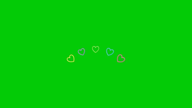 Animated heart-shaped ribbon for romantic and decorative motion graphics.
