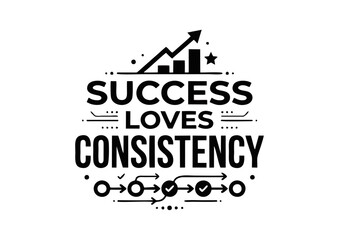 Fototapeta premium Motivational Typographic Design Featuring Growth Charts and Process Icons for Professional Growth and Personal Development Projects