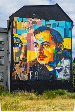 Katowice, Silesia, Poland, July 11, 2026. Katowice, Silesia, Poland, July 11, 2026. A mural painted by Wojciech Walczyk depicting the Silesian activist and politician Wojciech Korfanty.