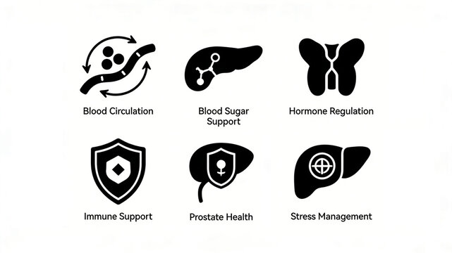 The endocrine cycle maintenance function icon represents the concepts of blood flow dredging, hormone regulation, immune stress resistance, and physical and mental health care.
