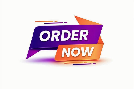Vibrant order now call to action banner with 3d effect